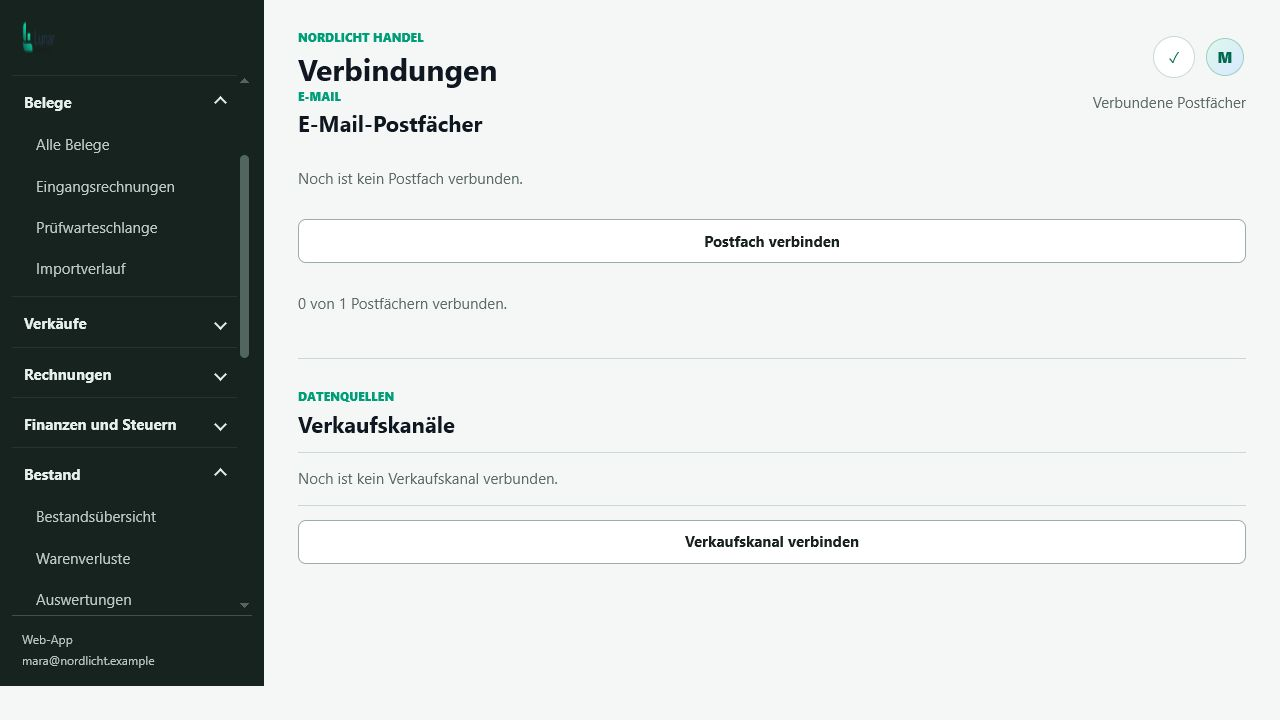Lunar-Ansicht für verbundene Geschäftspostfächer und Dokumente